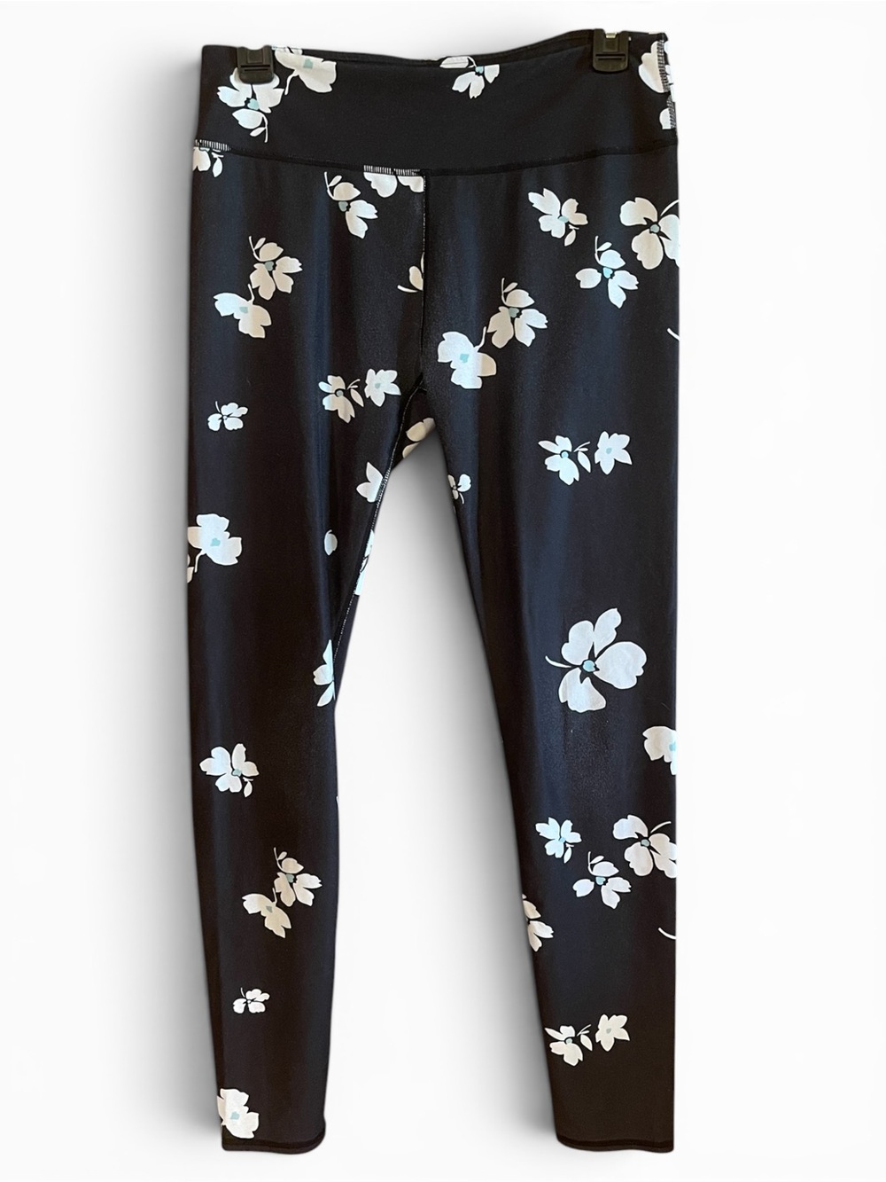 Fabletics Womens Salar Leggings Black Floral Print Workout Yoga Pants Athletic